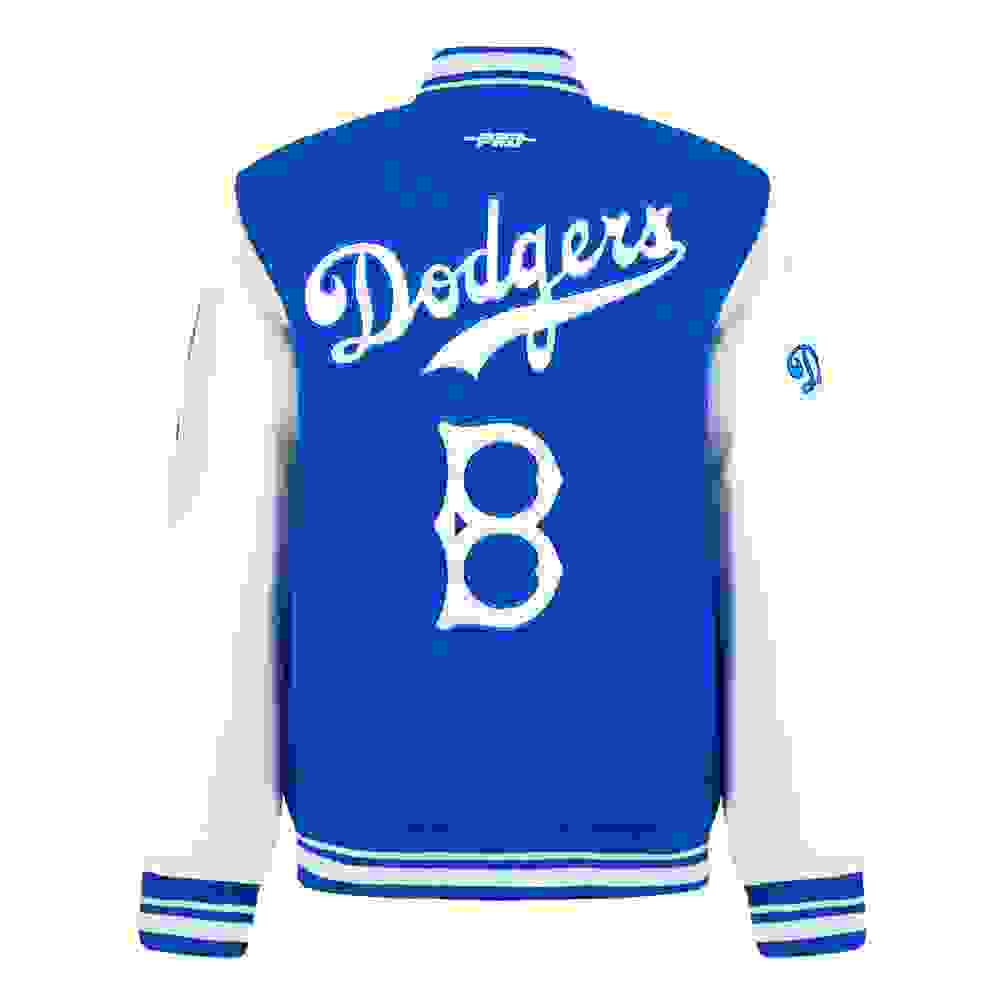 Pro Standard MLB Brooklyn Dodgers Retro Classic Big Boys' Royal Rib Wool Varsity Jacket